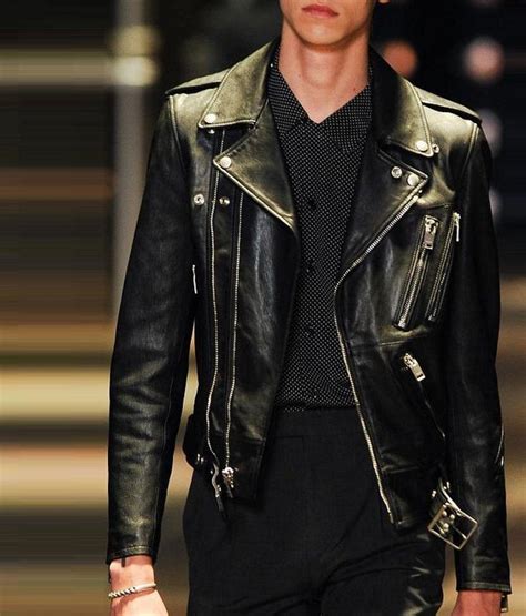 ysl leather jacket men's|saint laurent suede jacket.